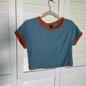Blue and orange cropped top